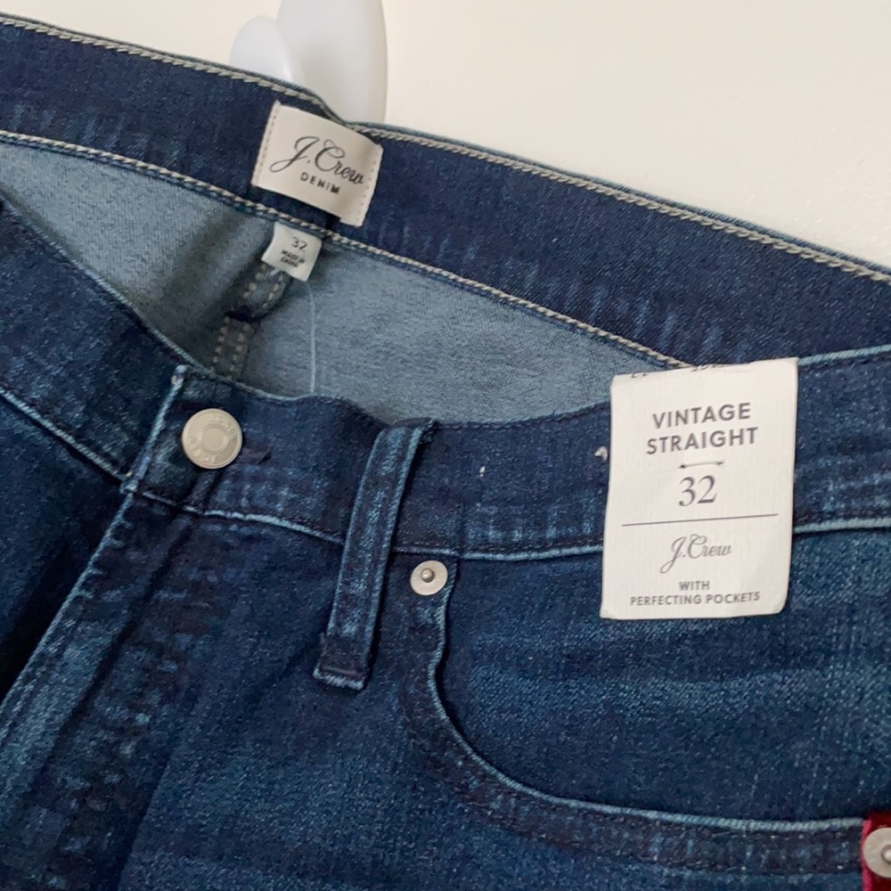 J.Crew - vintage straight jean with red velvet stripe.